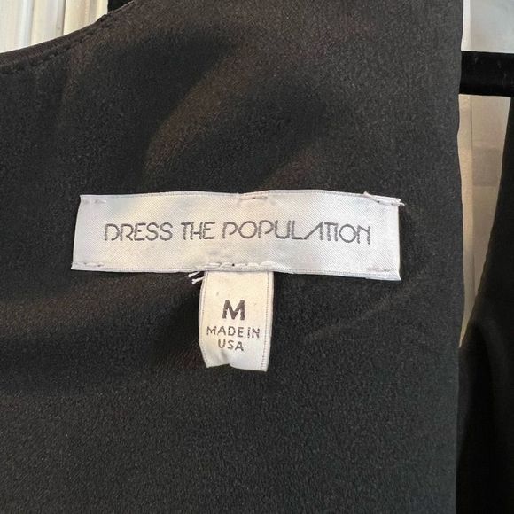 Dress the Population Kennedy Illusion Plunging Dress Black Size M - Picture 8 of 10